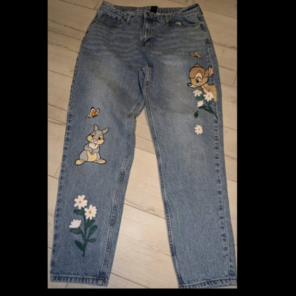 Disney Blue High Rise Jeans with Bambi and Thumper